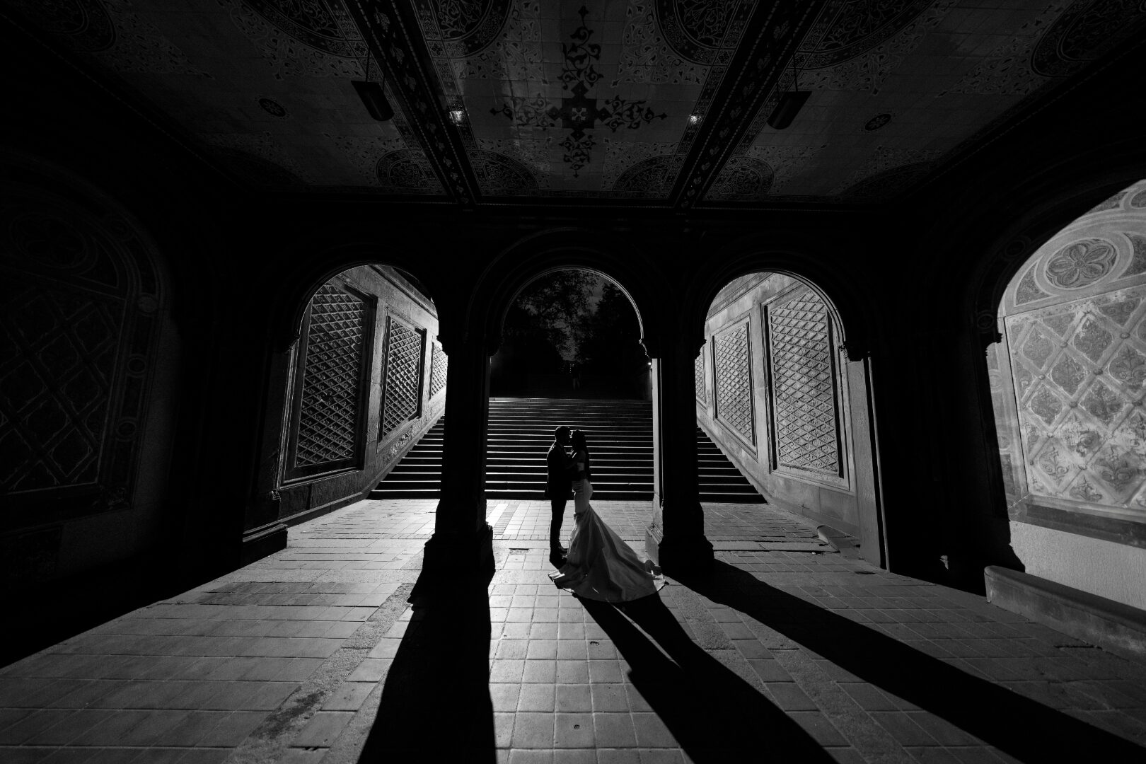 Cinematic black and white moment